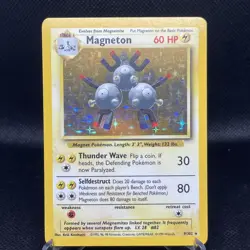Magneton #9 9/102 Base Set Holo Rare Vintage WOTC Pokemon Card - MP - Image 1