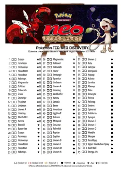 Fill Your Set - Neo Discovery Unlimited Pokemon Cards 2001 WOTC - You Pick C/UC - Image 1