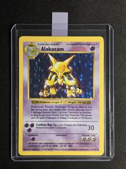 Alakazam 1/102 MP- Shadowless Base Set Holo Rare Vintage WOTC Pokemon Card 1999 - Image 1