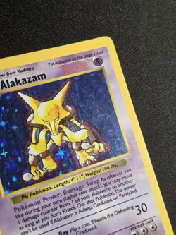 Alakazam 1/102 MP- Shadowless Base Set Holo Rare Vintage WOTC Pokemon Card 1999 - Image 3