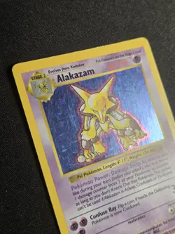 Alakazam 1/102 MP- Shadowless Base Set Holo Rare Vintage WOTC Pokemon Card 1999 - Image 4