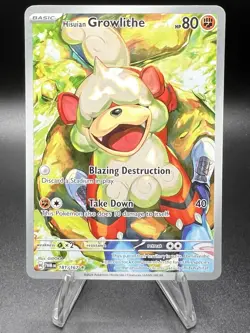 Pokemon TCG Hisuian Growlithe Twilight Masquerade Illustration Rare Card 181/167 - Image 1