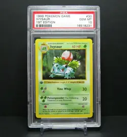 1st Edition Shadowless Ivysaur 30/102 - Base Set Pokemon Card (Mint) PSA 10 - Image 1