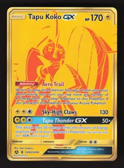 Tapu Koko GX SV93/SV94 Pokemon Hidden Fates Holo Full Art Card - Image 1