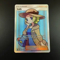 Lady SV86/SV94 Pokemon Hidden Fates Trainer Supporter Holo Full Art Card - Image 1