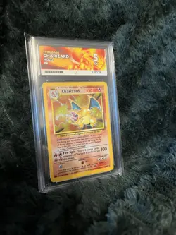 Pokemon TCG Charizard Base Set Holo Unlimited Rare Card 4/102 Ace Grade 5 - Image 1
