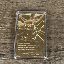 Pokemon 23K Gold Plated Card Burger King Limited Edition Pikachu W/ Ball & COA - Image 4