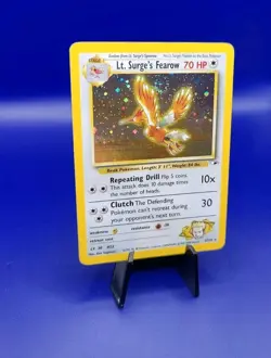 Lt Surges Fearow 7/132 Gym Heroes Holo Rare Pokemon Card Pokemon WOTC SWIRL LP - Image 2