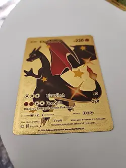 Charizard V HP 220 Gold Foil Pokemon Card 079/073 Fan Art Mint - Image 1