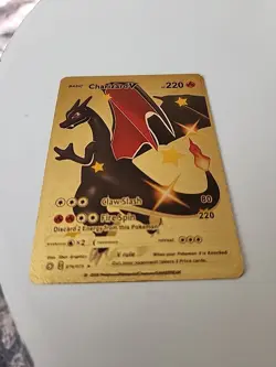 Charizard V HP 220 Gold Foil Pokemon Card 079/073 Fan Art Mint - Image 3