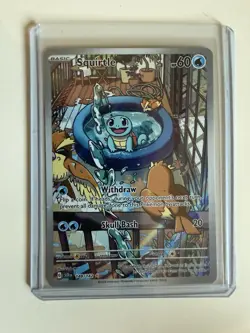 Squirtle Illustration 148/142 Stellar Crown Holo Card in Near Mint Condition - Image 1
