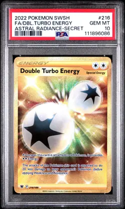 2022 POKEMON SWORD & SHIELD ASTRAL RADIANCE FULL ART/DOUBLE TURBO ENERGY PSA 10 - Image 1