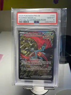 2025 POKEMON PRE EN-PRISMATIC EVOLUTIONS SIR #162 ROARING MOON EX PSA 10 - Image 1