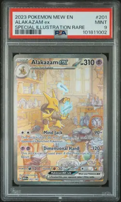 2023 POKEMON MEW EN-151 SPECIAL ILLUSTRATION RARE #201 ALAKAZAM EX PSA 9 - Image 1