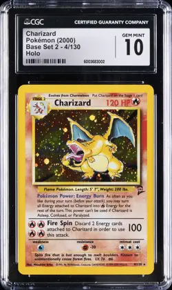 2000 POKEMON BASE SET 2 CHARIZARD CGC 10 - Image 1