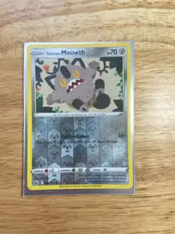 Galarian Meowth 084/159 - Crown Zenith Reverse Holo - Pokemon TCG 2023 - Image 1