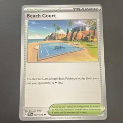 Beach Court Stadium Trainer 167/198 Regular Scarlet & Violet Base Set Pokemon - Image 1