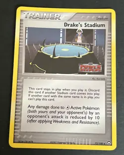 Drake's Stadium 72/108 Stamped Holo Uncommon EX Power Keepers Pokemon TCG NM - Image 1