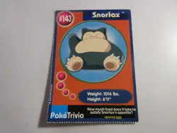 Snorlax PokeTrivia Burger King Pokemon Card LP - Image 1
