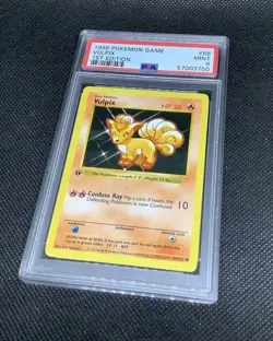 Original PSA 9 FIRST EDITION SHADOWLESS Vulpix Base Set Pokemon Card Mint - Image 1
