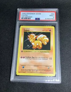 Original PSA 9 FIRST EDITION SHADOWLESS Vulpix Base Set Pokemon Card Mint - Image 3