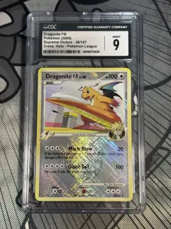 CGC 9 MINT Dragonite FB 2009 Supreme Victors 56/147 Crosshatch Holo Pokemon Card - Image 1