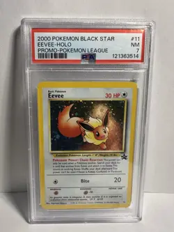 2000 Eevee Holo Pokemon League Black Star Promo PSA 7 SWIRL!! - Image 1