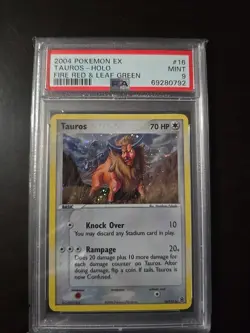 Pokemon Tauros Reverse Holo 16/112 Fire Red Leaf Green 2004 LP PSA 9 MINT - Image 1