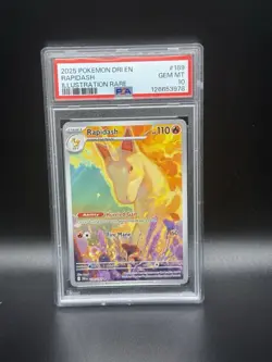 PSA 10 2025 POKEMON DRI EN-DESTINED RIVALS ILLUSTRATION RARE #189 RAPIDASH GEM - Image 1