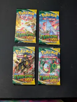 Pokemon TCG Sealed Booster Packs 4 x Evolving Skies Complete Art Set New Sealed - Image 1
