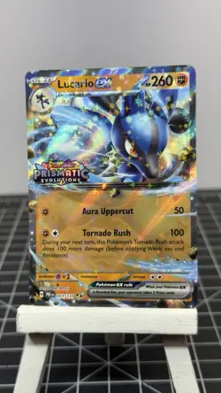 Pokemon Lucario ex 051/131 Prismatic Evolutions Stamped NM Cosmos Holo - Image 1