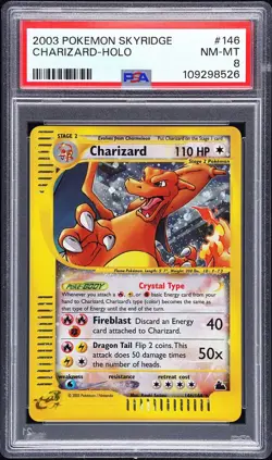 2003 POKEMON SKYRIDGE #146 CHARIZARD-HOLO PSA 8 - Image 1
