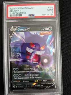 Pokemon TCG Gengar V Fusion Strike 156/264 Holo Ultra Rare PSA 9 MINT - Image 1