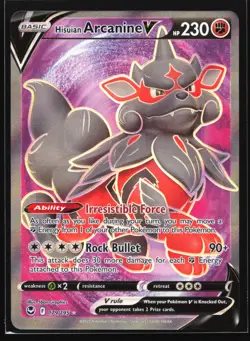 Pokemon Hisuian Arcanine V 179/195 Silver Tempest Ultra Rare Full Art Holo NM - Image 1