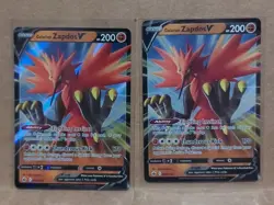 (2) 2021 Pokemon Sword and Shield Chilling Reign #80 Galarian Zapdos V URR - Image 1