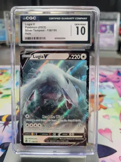 CGC 10 GEM MINT Lugia V 138/195 Ultra Rare Pokemon SWSH Silver Tempest 2022 - Image 1