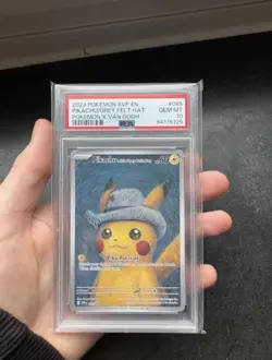 2023 Pokemon Pikachu Van Gogh Grey Felt Hat Promo SVP EN #085 PSA 10 GEM MINT - Image 4
