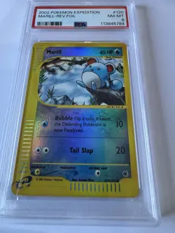 2002 POKEMON EXPEDITION REVERSE FOIL MARILL #120 NM-MT PSA 8 - Image 1