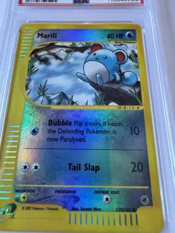 2002 POKEMON EXPEDITION REVERSE FOIL MARILL #120 NM-MT PSA 8 - Image 2