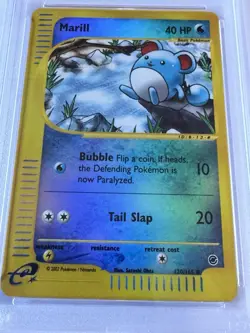 2002 POKEMON EXPEDITION REVERSE FOIL MARILL #120 NM-MT PSA 8 - Image 5