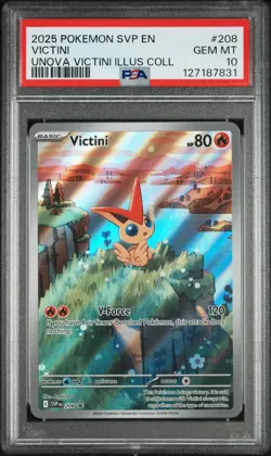 2025 POKEMON SVP EN-SV BLACK STAR PROMO #208 VICTINI PSA 10 - Image 1