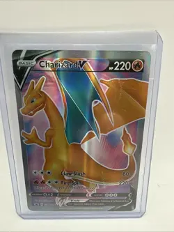 Pokemon Card - Charizard V SWSH050 Sword & Shield Black Star Promo Full Art Holo - Image 1