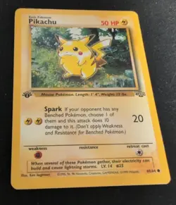 Pokemon Pikachu TCG Jungle Card 60/64 1st Edition Common LP - Image 1