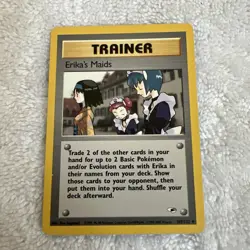 Erika's Maids 109/132 - Gym Heroes - Trainer - Vintage Uncommon Pokemon Card MP - Image 1