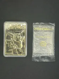 1999 BURGER KING POKEMON PIKACHU 23K GOLD CARD - Image 1
