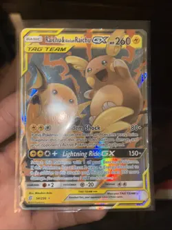 Raichu&alolan Raichu Gc Tag Team GX Pokemon Card Full Art - Image 1