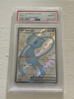 Pokemon Mew EX Shiny Full Art TCG Card 216/091 Paldean Fates PSA 10 - Image 1