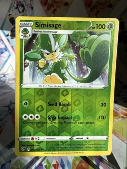 Simisage #007/189 Reverse Holo 2020 Pokemon Darkness Ablaze Card - Image 1