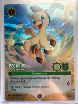 Disney Lorcana Challenge Pegasus Gift For Hercules Foil Promo Card 1/C2 EN 9 - Image 1