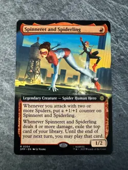 Spinneret and Spiderling (Extended Art) Marvel's Spider-Man Regular NM - MTG - Image 1